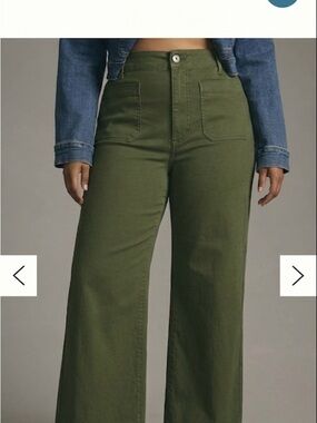 Anthropologie The Colette Magic Fabric Full-Length Pants by Maeve in Olive